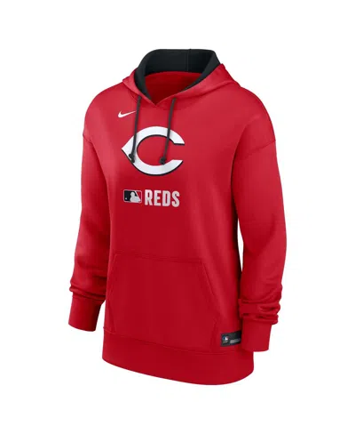 Nike Women's Cincinnati Reds Authentic Collection  Therma Mlb Pullover Hoodie In Red