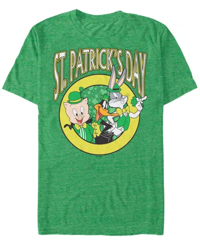 Looney Tunes Men's Looney Team St Pats Short Sleeve T-shirt In Kelly Heather