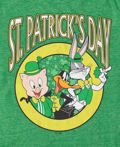 Looney Tunes Men's Looney Team St Pats Short Sleeve T-shirt In Kelly Heather