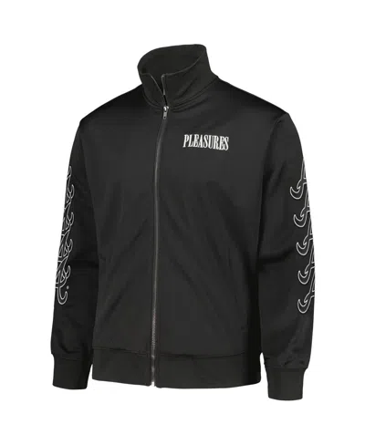 Pleasures Men's Black Detroit Tigers Pitcher Full-zip Track Jacket In Black