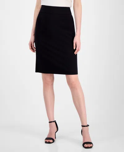 Anne Klein Pintuck Pencil Skirt In Anne Black