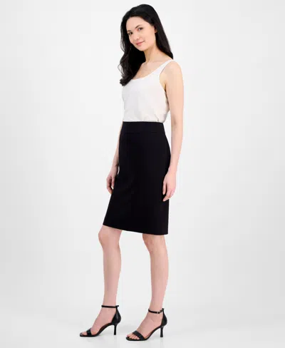 Anne Klein Pintuck Pencil Skirt In Anne Black