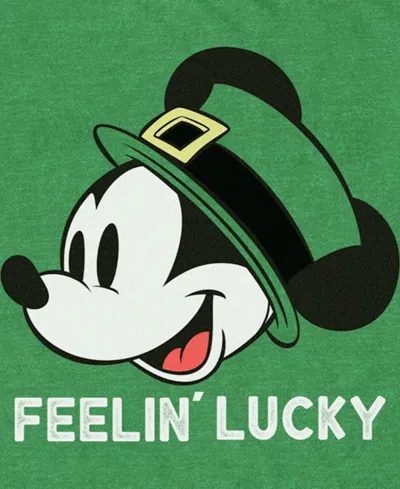 Mickey Classic Men's Dny Feelin Lucky Short Sleeve T-shirt In Kelly Heather