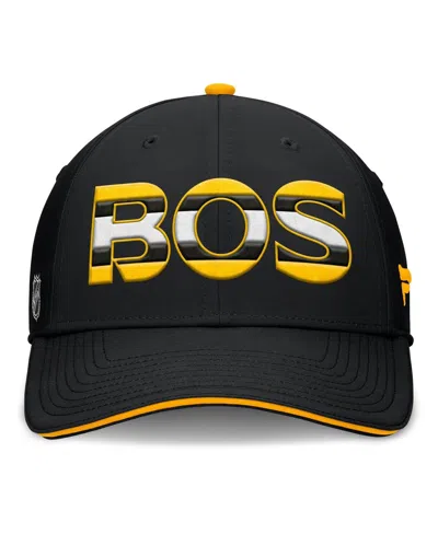 Fanatics Men's Black/gold Boston Bruins Authentic Pro Rink Team Code Flex Hat In Black,gold