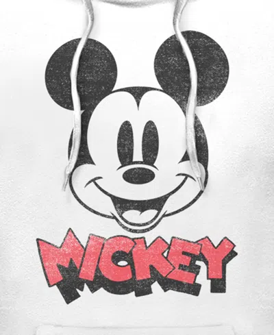Mickey Classic Men's Heads Up Hoodie Fleece Pullover Sweatshirt In White