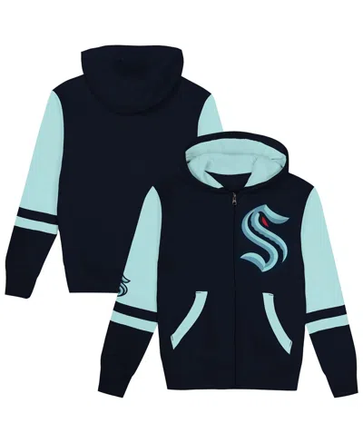 Outerstuff Preschool Navy Seattle Kraken Face Off Full-zip Hoodie In Navy