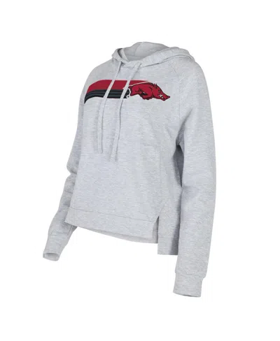 Concepts Sport Women's Gray Arkansas Razorbacks Cedarâ Tri-blend Raglan Pullover Hoodie In Gray