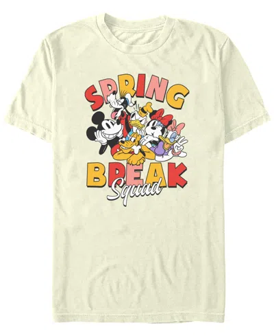 Mickey Classic Men's Spring Break Squad Short Sleeve T-shirt In Natural