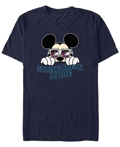 Mickey Classic Men's Spring Break Mickey Short Sleeve T-shirt In Navy