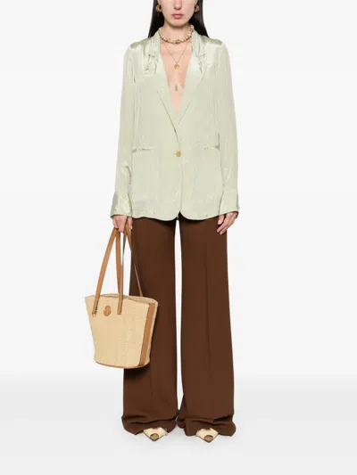 Forte Forte Pleated Effect Blazer In Green