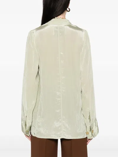 Forte Forte Pleated Effect Blazer In Green