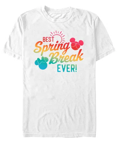 Mickey Classic Men's Best Spring Break Ever Short Sleeve T-shirt In White