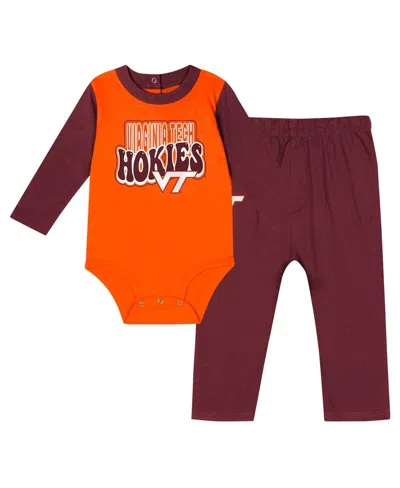 Outerstuff Baby Boys And Girls Maroon Virginia Tech Hokies Double Up Long Sleeve Bodysuit And Pant In Maroon