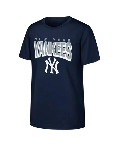 Outerstuff Big Boys And Girls Navy New York Yankees On The Block T-shirt In Navy