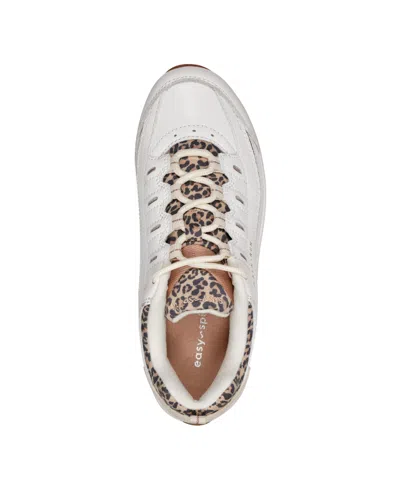 Easy Spirit Women's Romy Lightweight Easy-on Walking Shoes In Leopard,white Leather