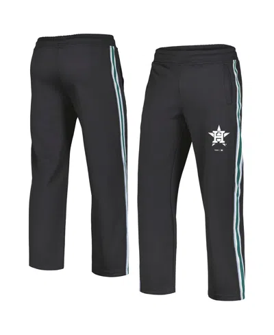 Pleasures Men's Black Houston Astros Ballpark Track Pants In Gold