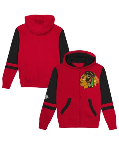 Outerstuff Big Boys And Girls Red Chicago Blackhawks Face Off Full-zip Hoodie In Red