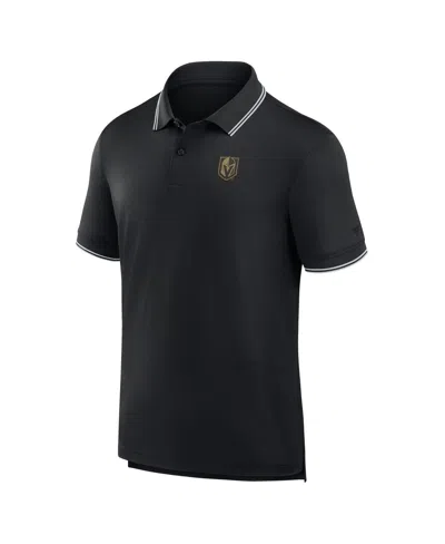 Fanatics Men's Black Vegas Golden Knights Front Office Move Mono Polo Shirt In Black