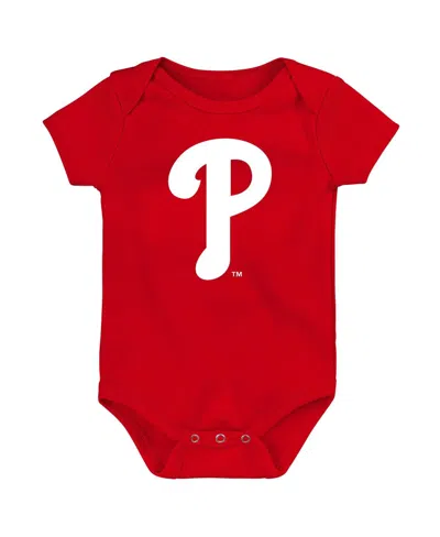 Outerstuff Baby Boys And Girls Philadelphia Phillies Slide Home 3-pack Bodysuit Set In Multi