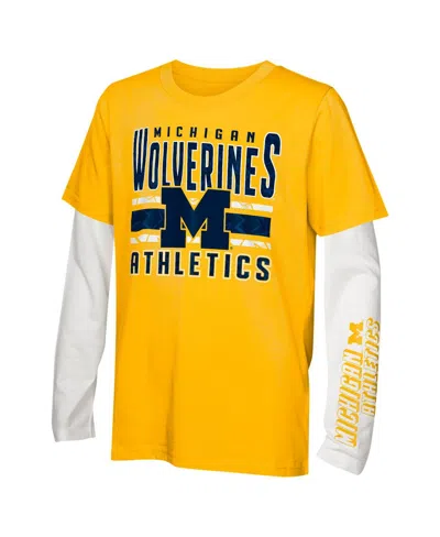 Outerstuff Preschool Michigan Wolverines In The Mix T-shirt Combo Set In Yellow