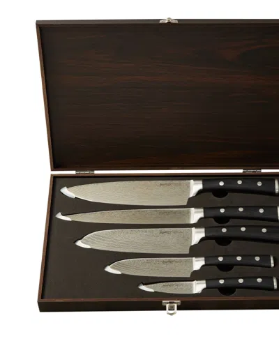 Berghoff Antigua 5 Piece Knife Set With Case In Black
