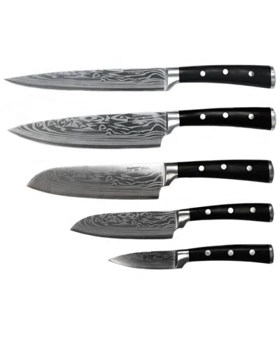 Berghoff Antigua 5 Piece Knife Set With Case In Black