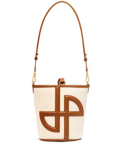 Patou Small Jp Bucket Bag In Neutral