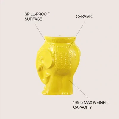 Jonathan Y Orla 18.5" Modern Bohemian Elephant Ceramic Garden Stool In Yellow