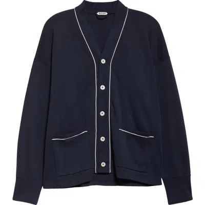 Bode Uniform Cardigan In Navy