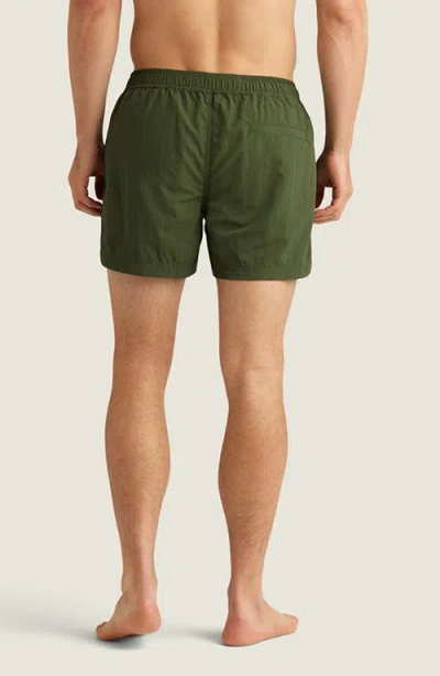 Auto-reply™ Sebastian Solid 4-inch Nylon Swim Trunks In Moss