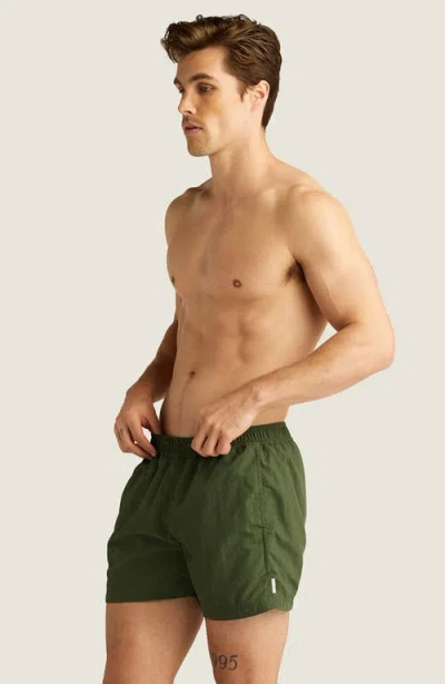 Auto-reply™ Sebastian Solid 4-inch Nylon Swim Trunks In Moss