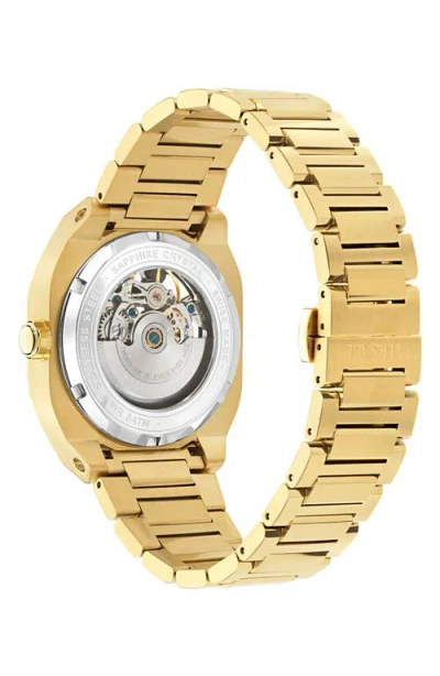 Versace V-contempo Gmt Automatic Watch In Gold