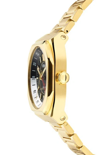 Versace V-contempo Gmt Automatic Watch In Gold