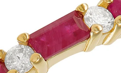 Frankie & Zoe 14k Yellow Gold Baguette-cut Ruby & Diamond Ring In Yellow Gold