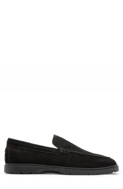 Gernie Venetian Low Top Loafer In Black Suede