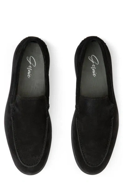 Gernie Venetian Low Top Loafer In Black Suede