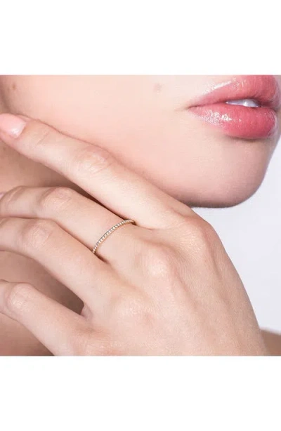 Lana 14k Gold Thin Diamond Stacking Ring In Silver