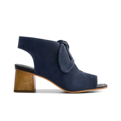 Bernardo Lizzie Suede Knot Zip Sandals In Navy