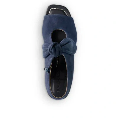 Bernardo Lizzie Suede Knot Zip Sandals In Navy