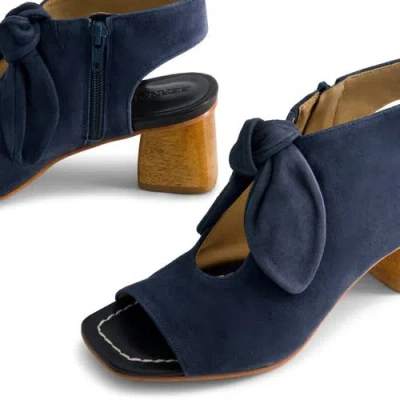 Bernardo Lizzie Suede Knot Zip Sandals In Navy