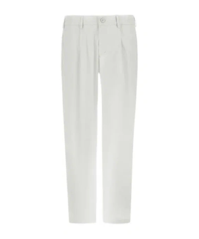 Herno Cotton Feel Trousers With Drawstring In White