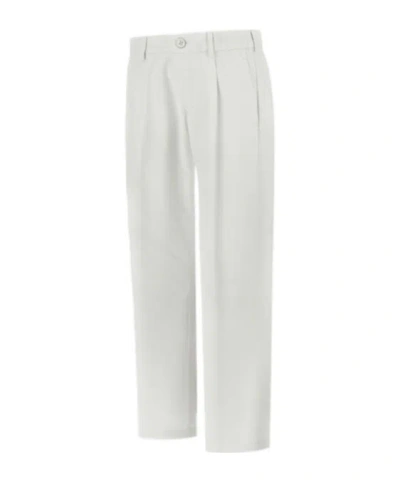 Herno Cotton Feel Trousers With Drawstring In White