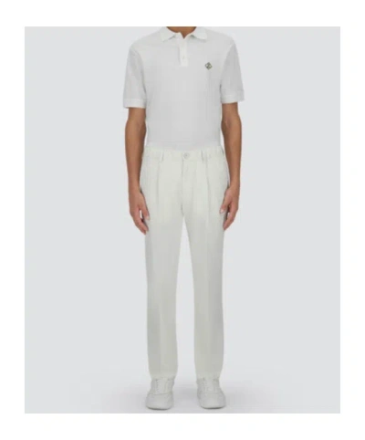 Herno Cotton Feel Trousers With Drawstring In White