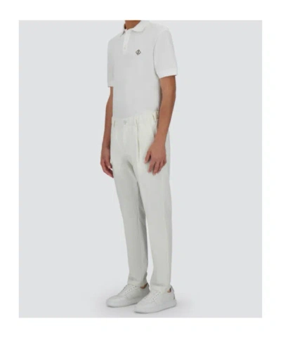 Herno Cotton Feel Trousers With Drawstring In White