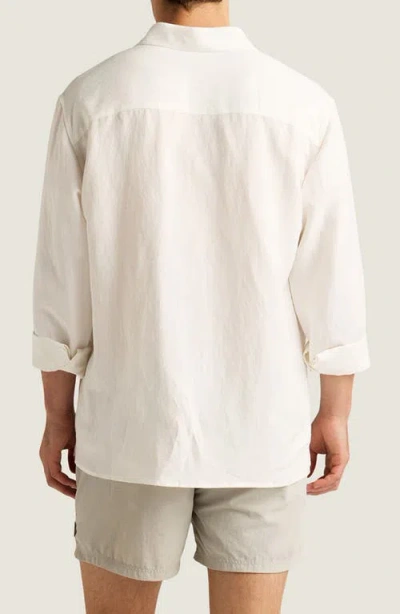Auto-reply™ Andrew Linen Blend Button-up Shirt In White