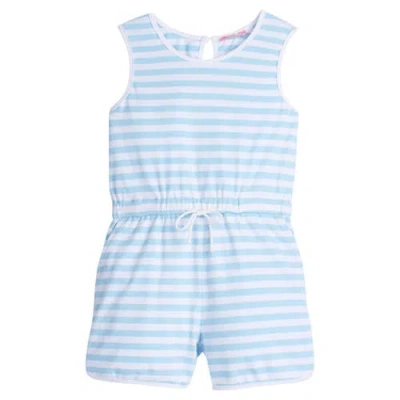 Bisby Kids' Knit Rugby Romper In Blue Stripe