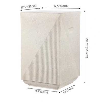 Jonathan Y Adrian 20.75" Contemporary Minimalist Square Accent Table, Cream Terrazzo Finish In Cream Terrazzo