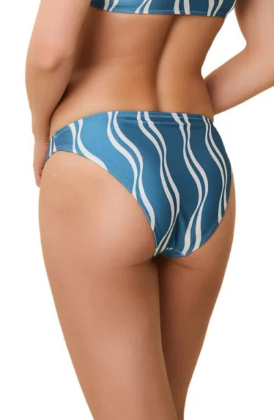 Solid & Striped The Rachel Bikini Bottoms In Wavy Stripe French Blue