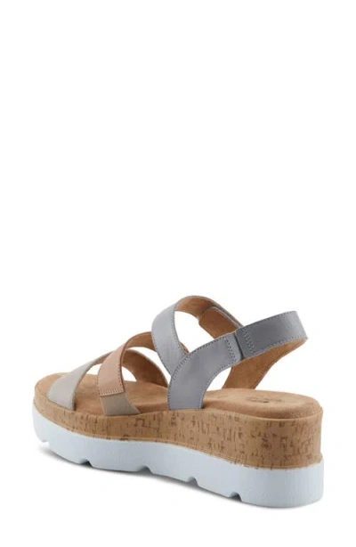 Spring Step Acey Wedge Platform Sandal In Grey Multi