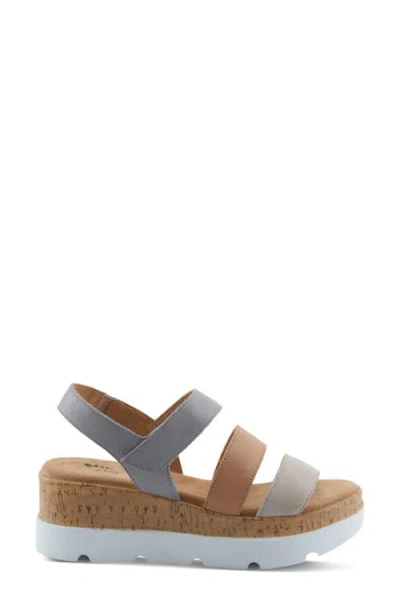 Spring Step Acey Wedge Platform Sandal In Grey Multi